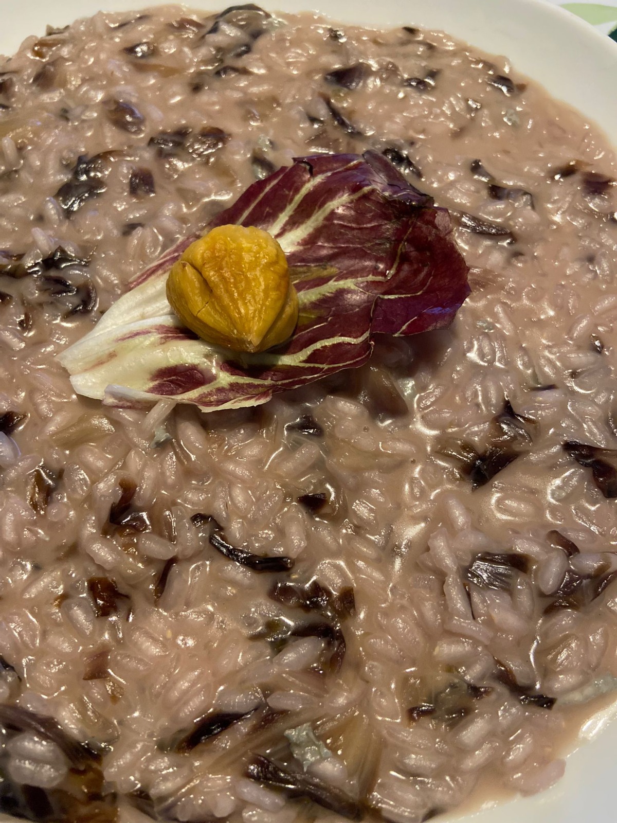 Risotto con radicchio, gorgonzola e castagne