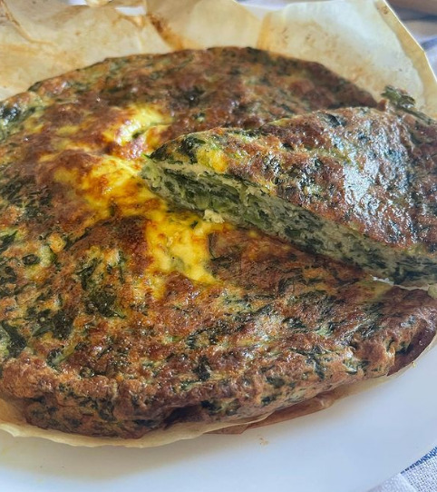 Frittata di bietoline con provola affumicata