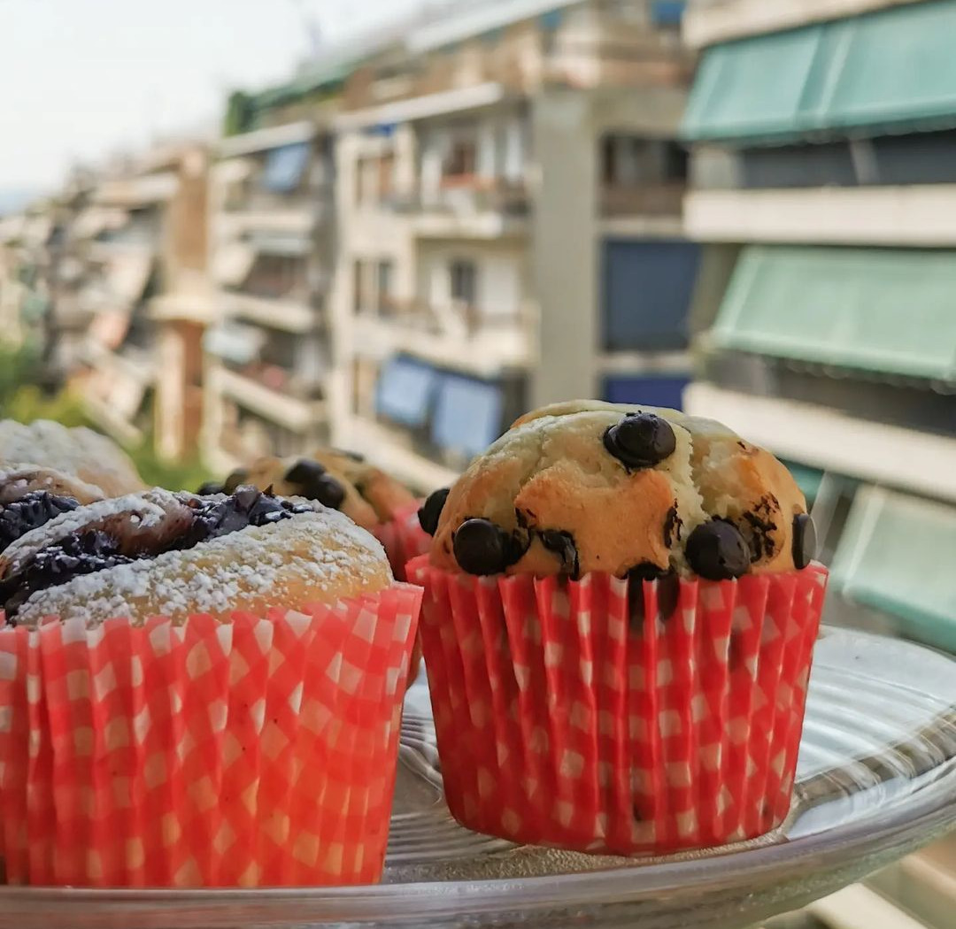 Muffin senza lattosio con confettura di mirtilli