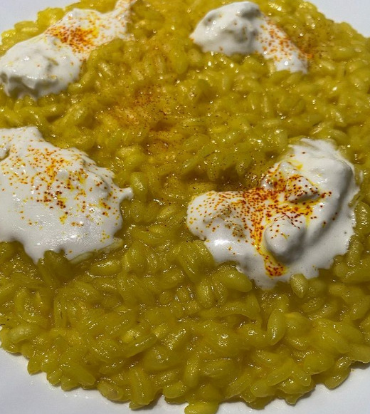 Risotto zafferano e stracciatella di burrata